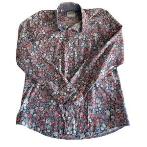 Express Multicolor Floral Men's Cotton‎ Shirt Size Large